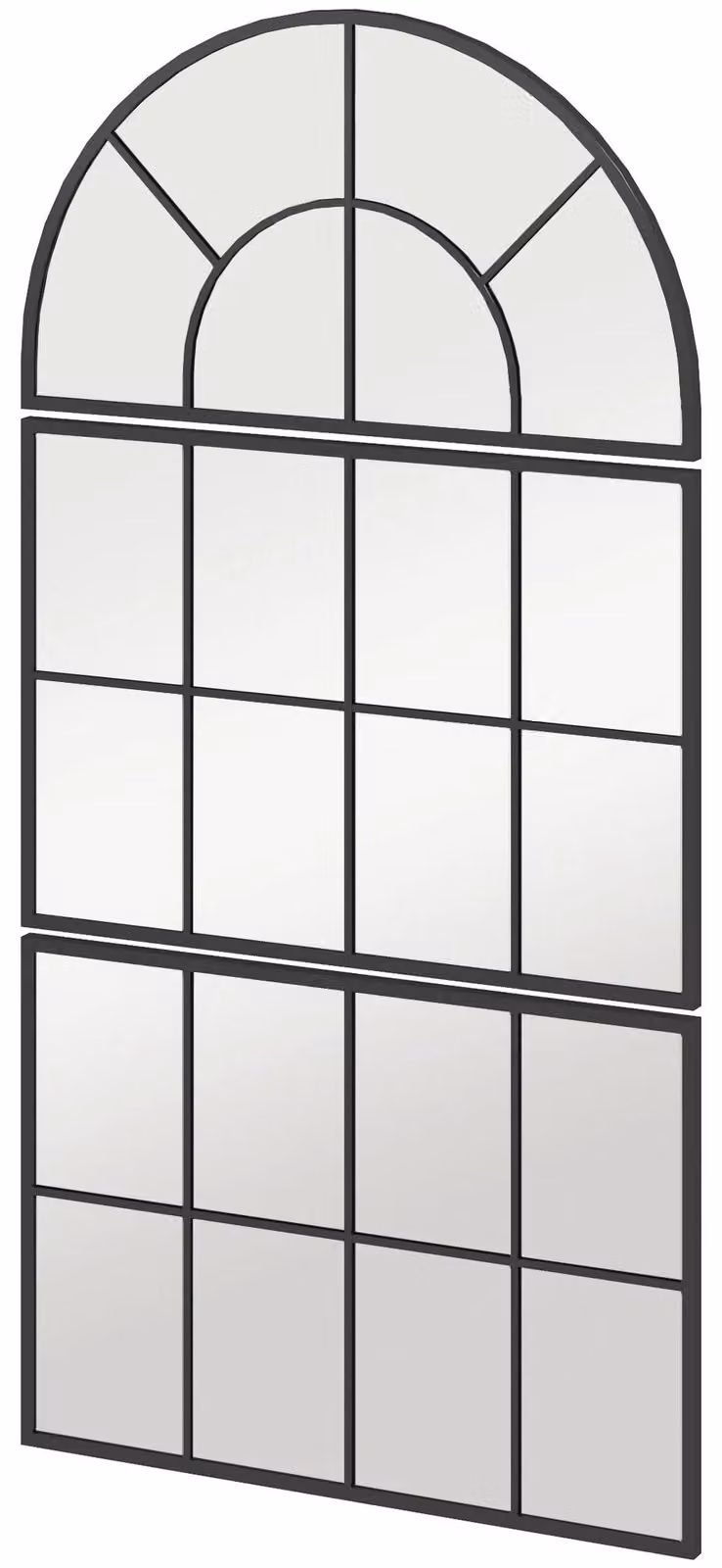 Specchio da parete - Specchio decorativo - 76 x 53 cm - Cornice in metallo - Da appendere - Colore nero