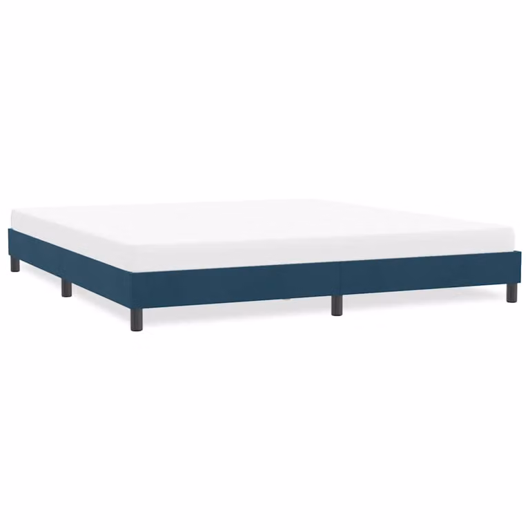 vidaXL Giroletto in Velluto Blu Scuro con Doghe in Legno L: 183 cm, P: 25 cm, H: 213 cm
