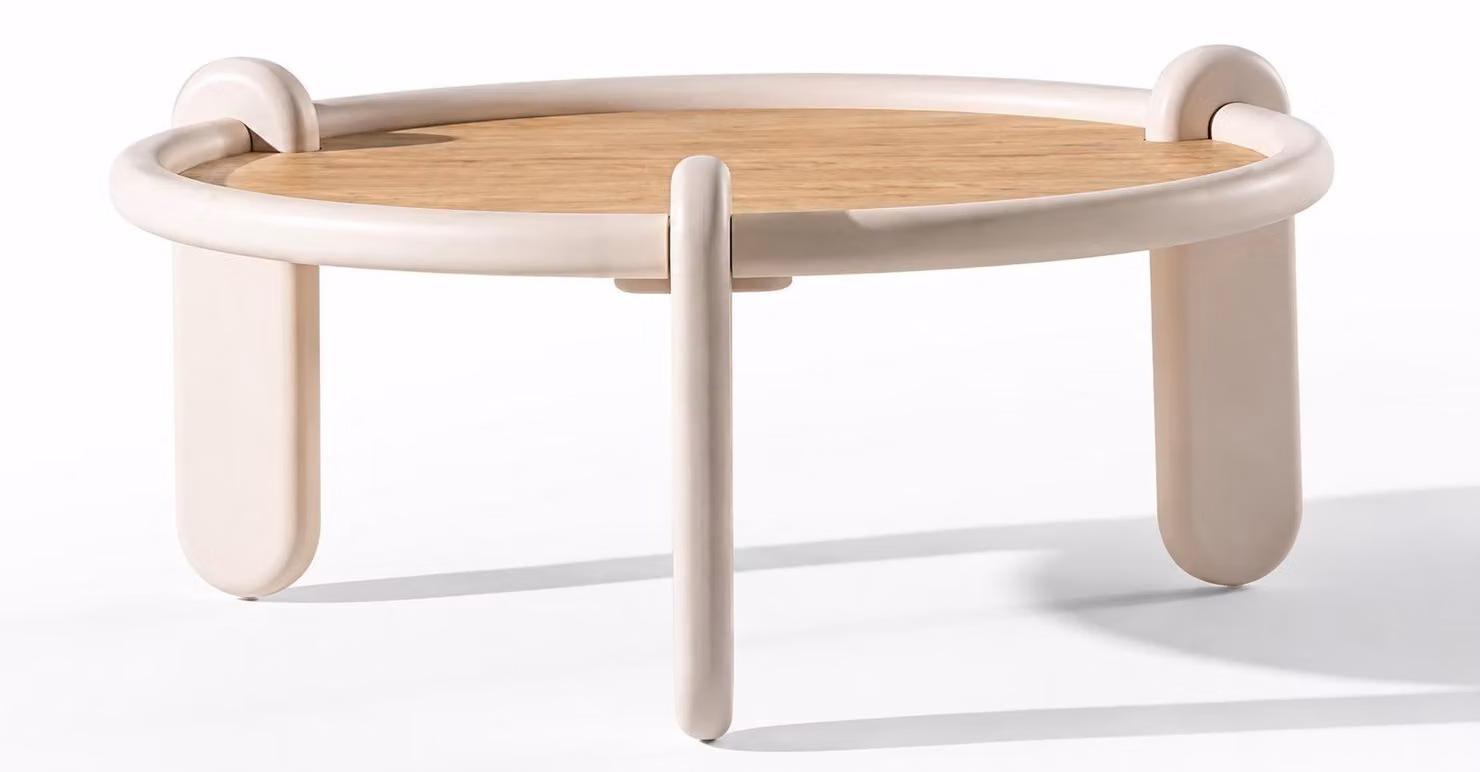 Tavolino ausiliario, stile moderno, colore beige, ideale per il soggiorno, comodo, nuovo e pratico
