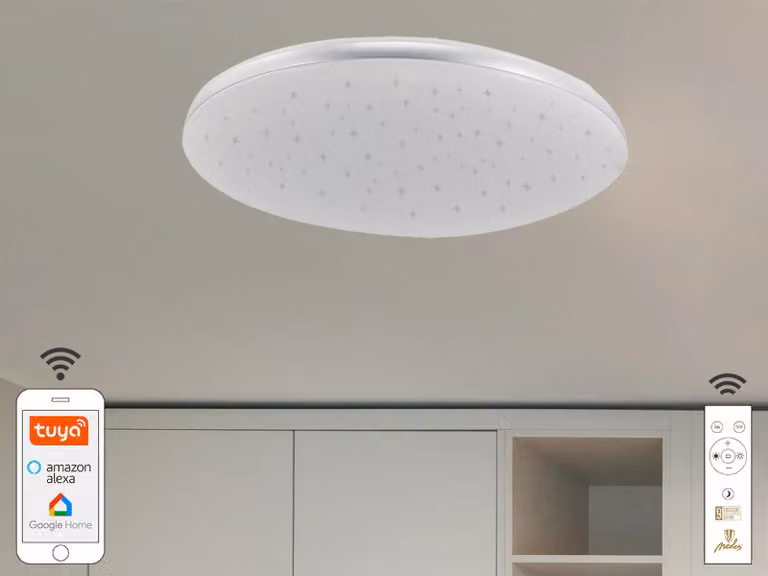 Lampada a soffitto LED STAR, 48W, con telecomando e Wi-Fi - modello LC912T