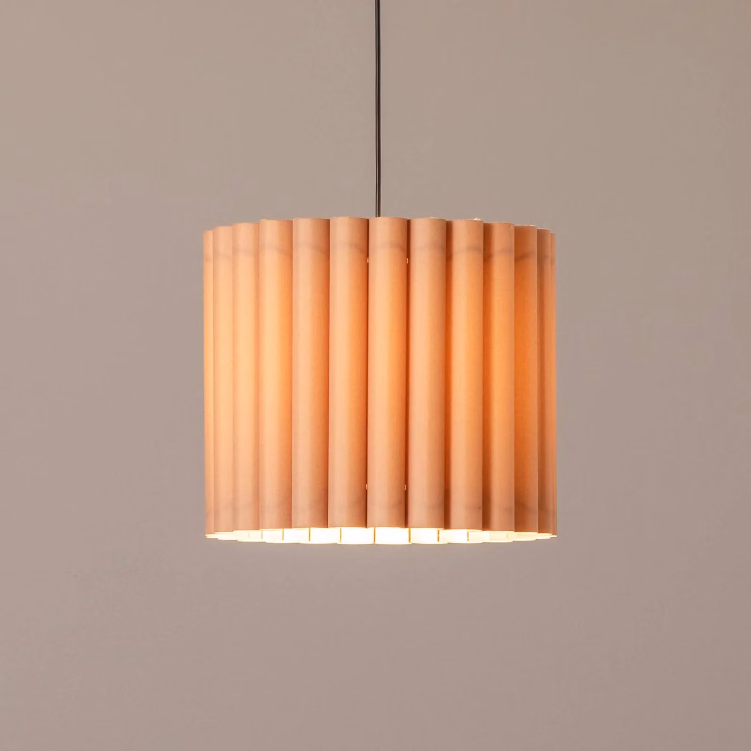 Lampada a sospensione Aria Duolla, dimmerabile, Marrone / Ruggine, Soggiorno / Sala da pranzo, Tessuto / Stoffa / Seta, Lampada a sospensione
