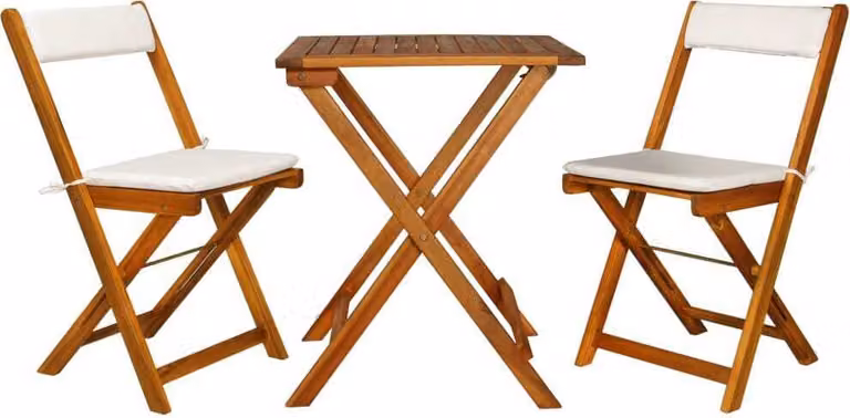 Maison Exclusive - Set da bistrot pieghevole a 3 pezzi con cuscini in legno massello di acacia