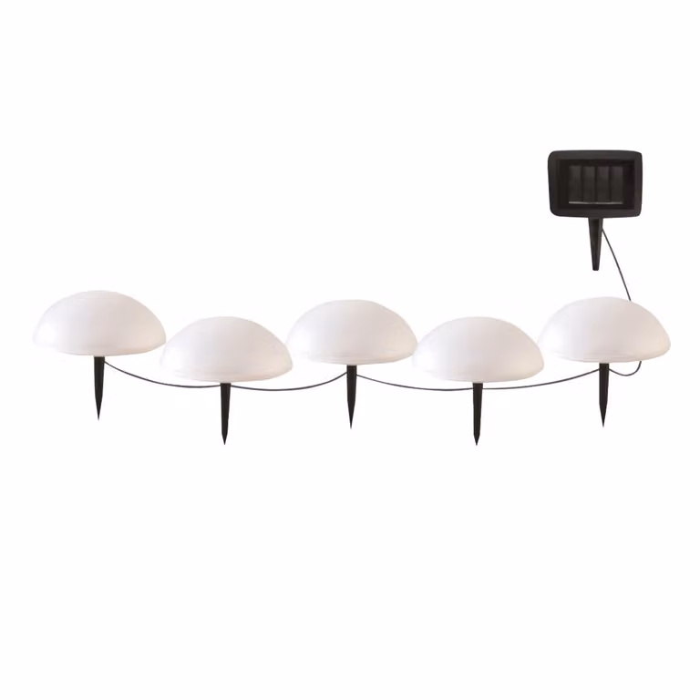 5 MEZZELUNE bianche a LED per l'illuminazione di vialetti solari ∅15 cm
