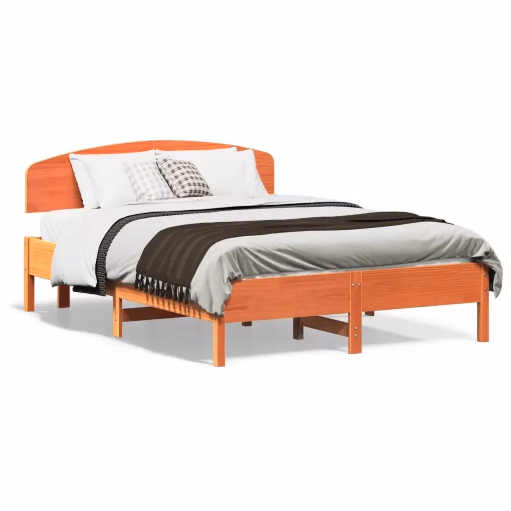 Letto senza materasso vidaXL in legno di pino marrone cera L/P: 140 x 190 cm – 2
