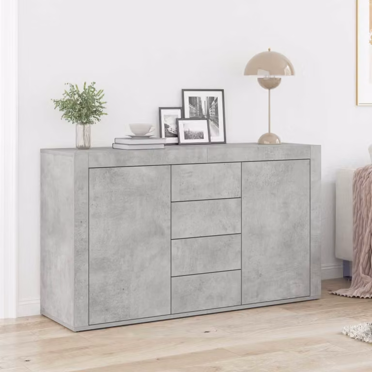 Credenza moderna vidaXL in legno ingegnerizzato grigio, L 120 x P 36 x H 69 cm