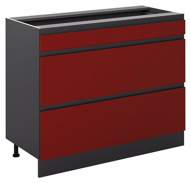 Mobiletto base per cucina Vicco R-Line Rosso/Antracite 100 cm senza piano di lavoro, Model 71563