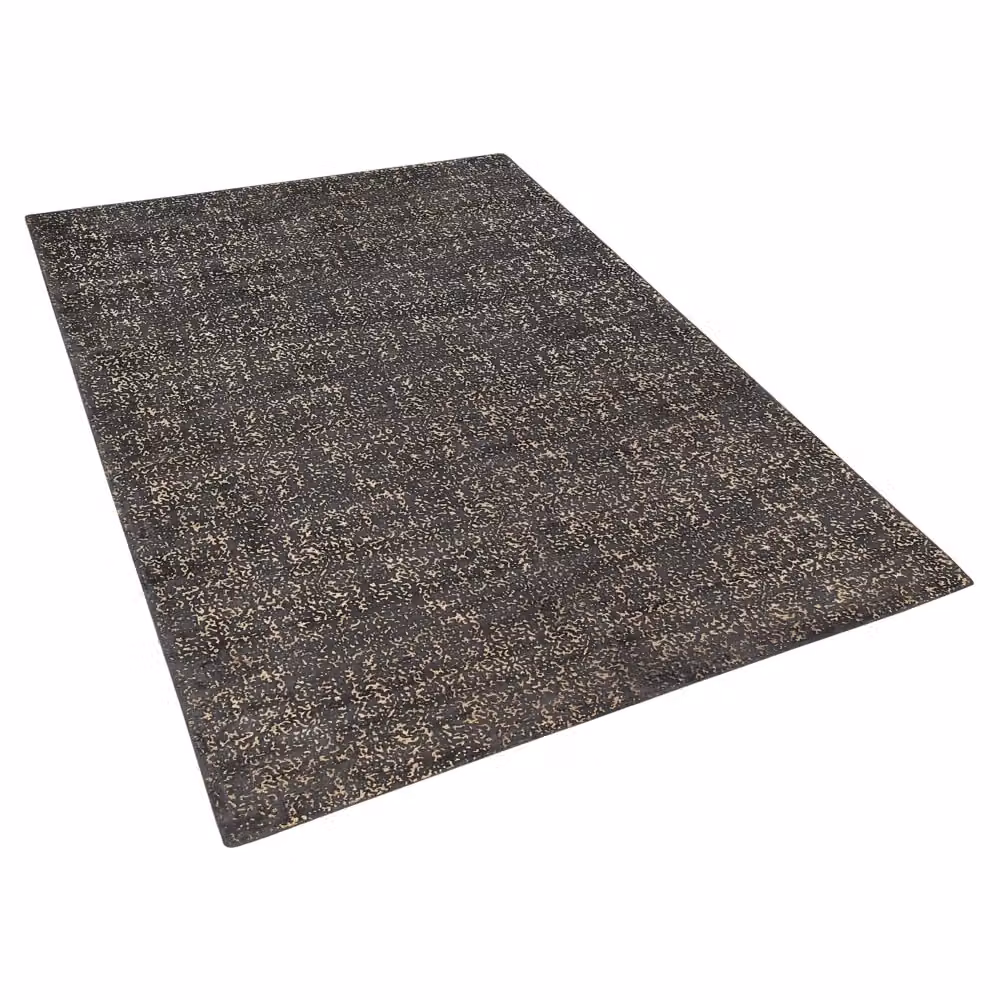 Tappeto da soggiorno Beliani in viscosa con design astratto moderno, grigio e dorato, L: 140 cm x P: 200 cm – 2