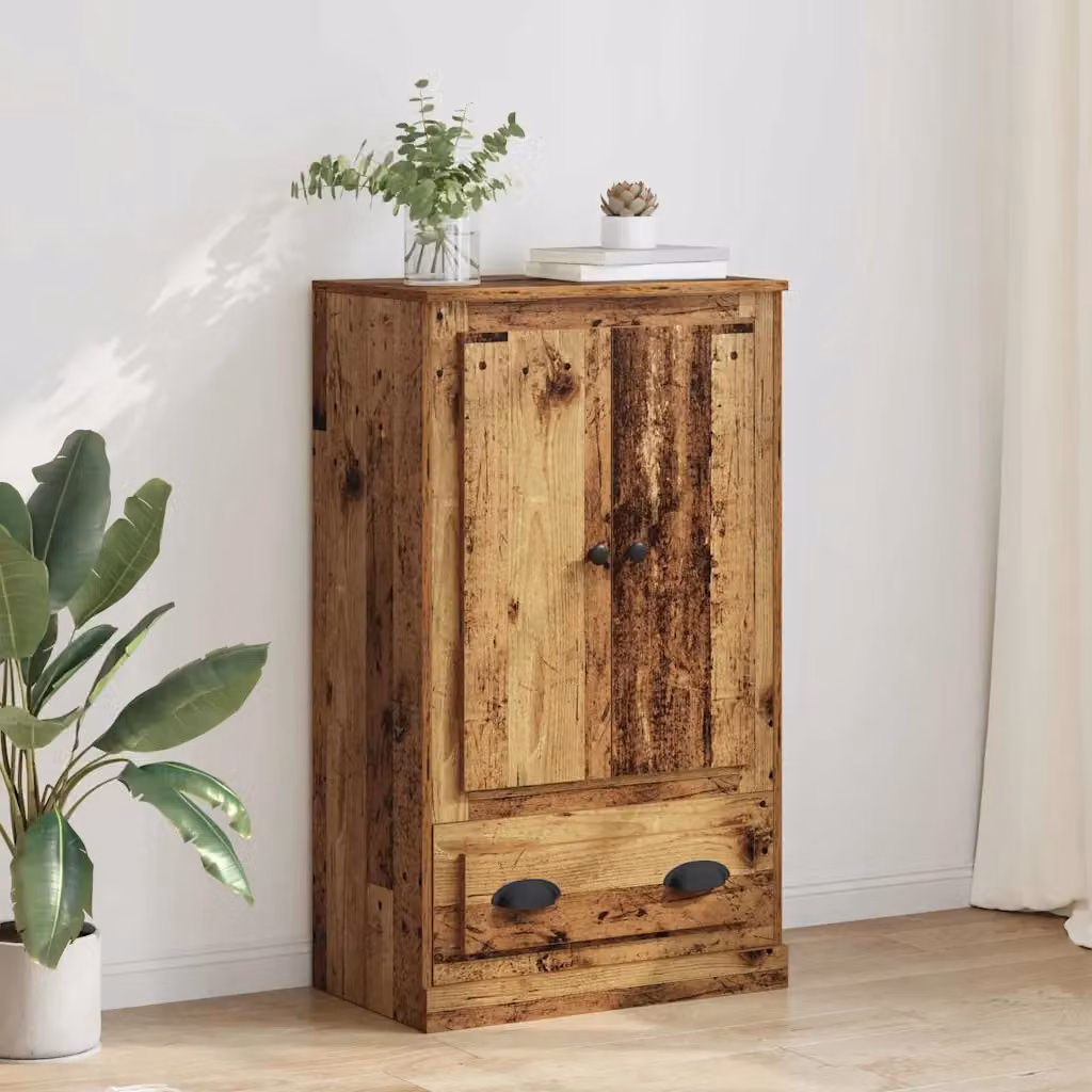 Credenza moderna vidaXL in legno effetto vecchio marrone con ante e cassetti L/P/H: 60 x 35,5 x 103,5 cm