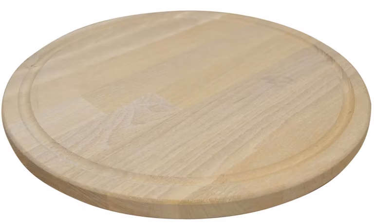 Tagliere tondo in legno diam 30 h 1,9 con canalina
