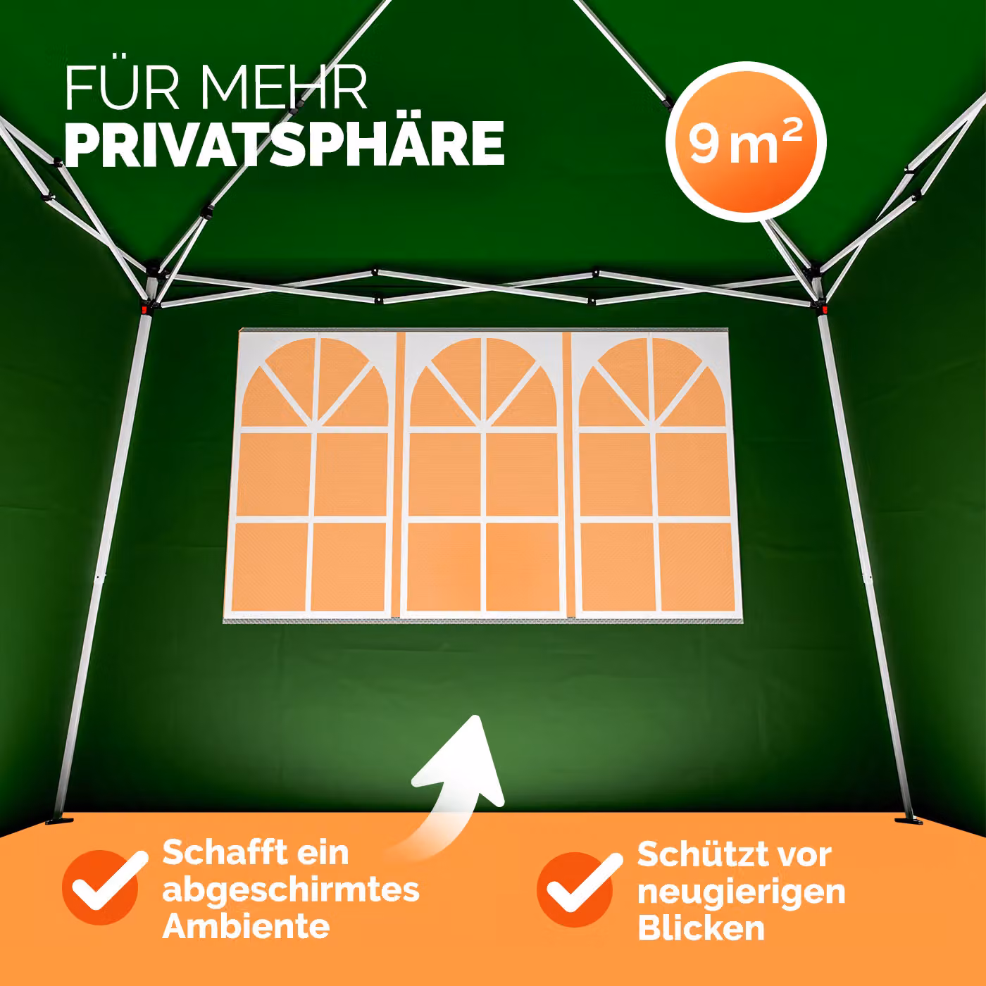 Set di 2 Gazebo da giardino Capri Casaria® verde in poliestere con protezione UPF 50+, L/P: 300 x 300 cm, H: 250 cm – 3