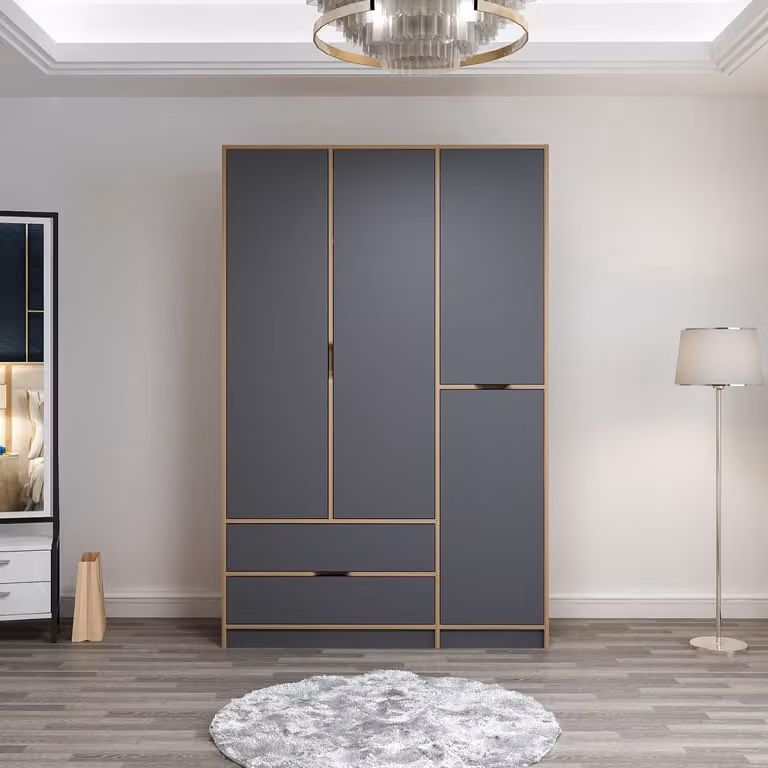Skye Decor, Elina - 8163, armadio, antracite, 100 % PANNELLI DI PARTICELLE RIVESTITI IN MELAMMINA, 140 x 52 x 208 cm