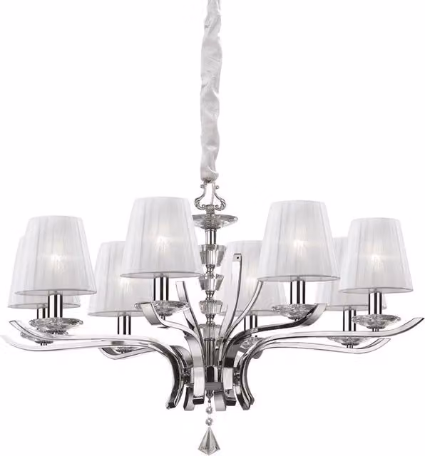 Lampadario Classico Pegaso Metallo Bianco 8 Luci E14
