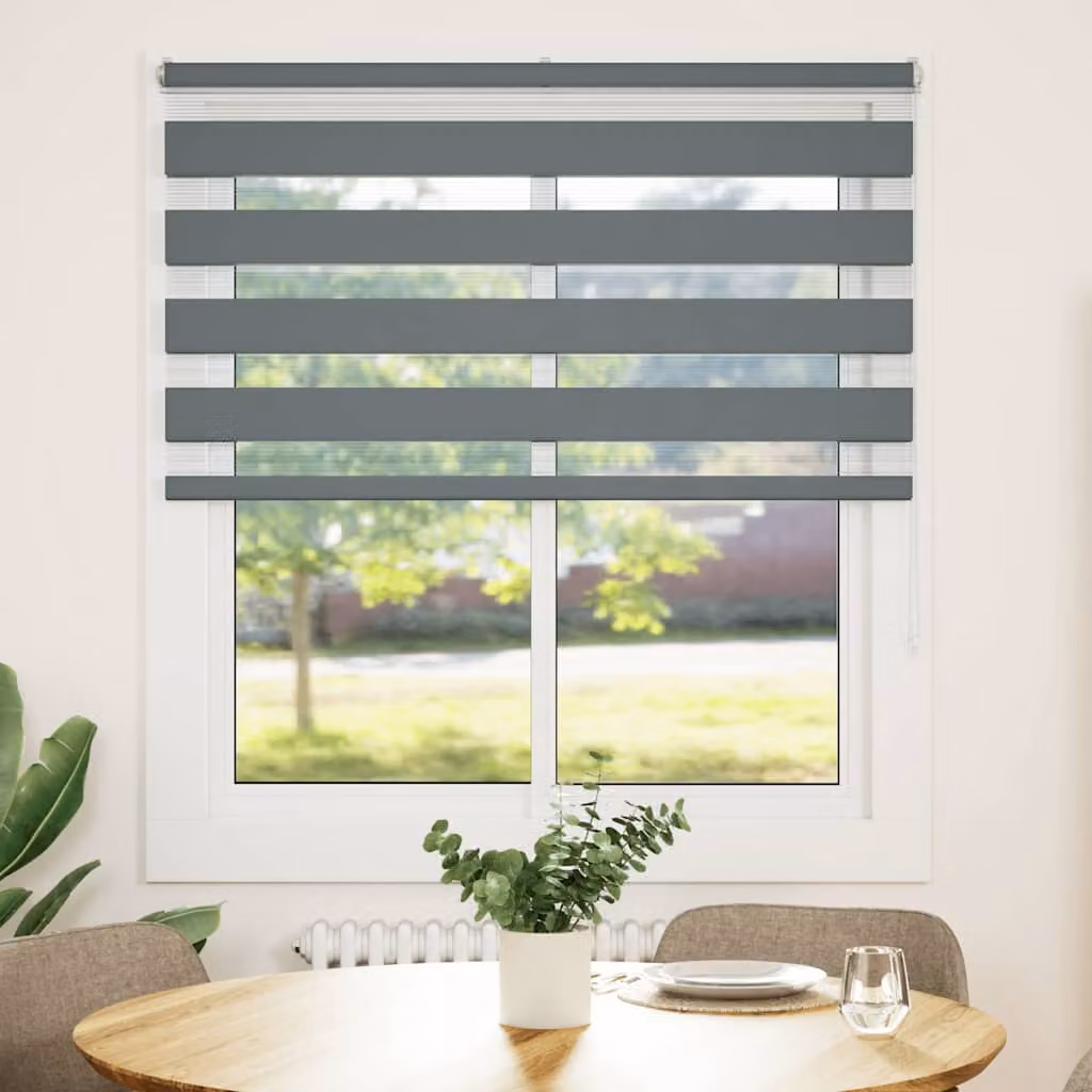 vidaXL Tenda a Rullo Zebra Larghezza Tessuto 115,9 cm Poliestere