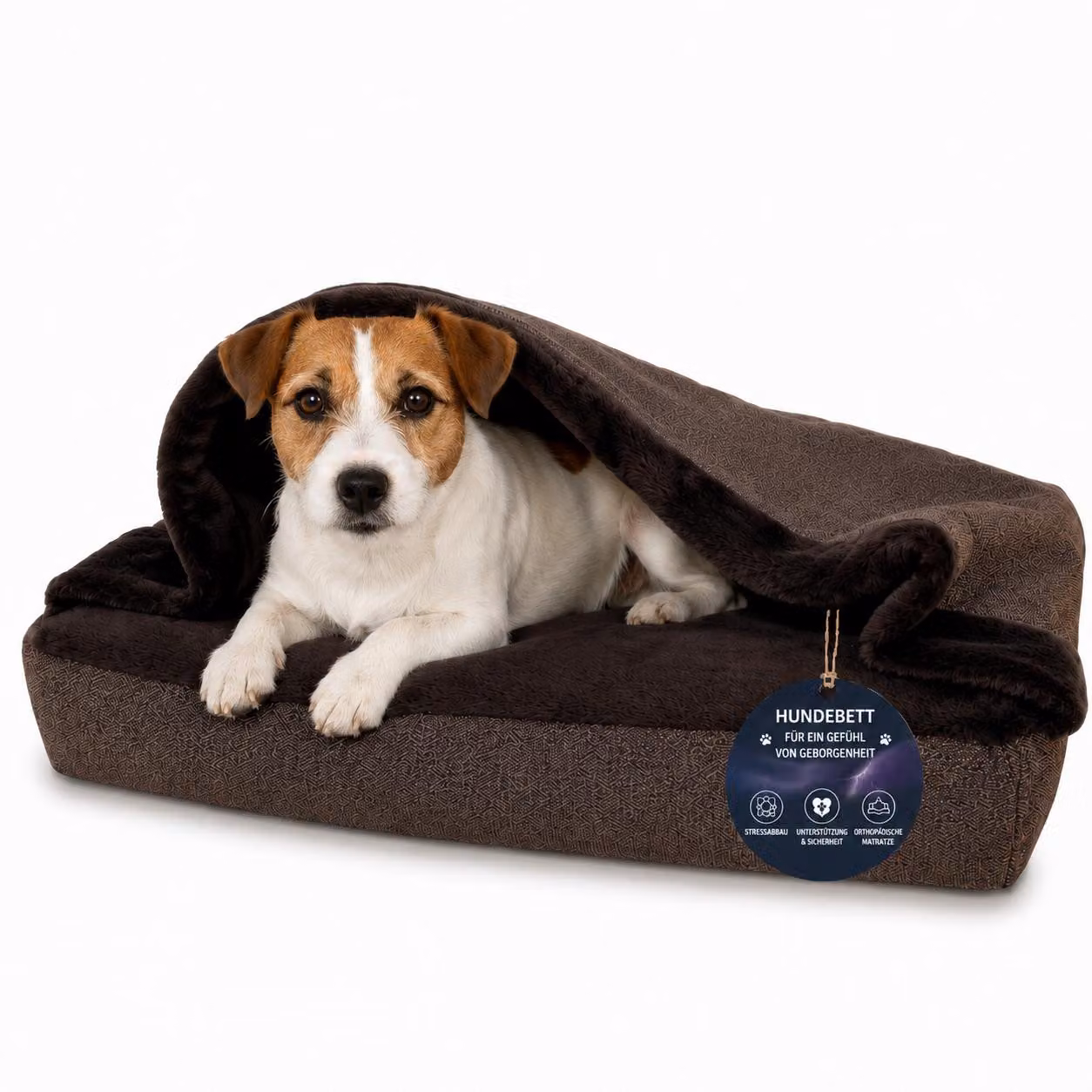 Cuccia ortopedica per cani tipo tana, che allevia le articolazioni M 70 × 55 cm, marrone