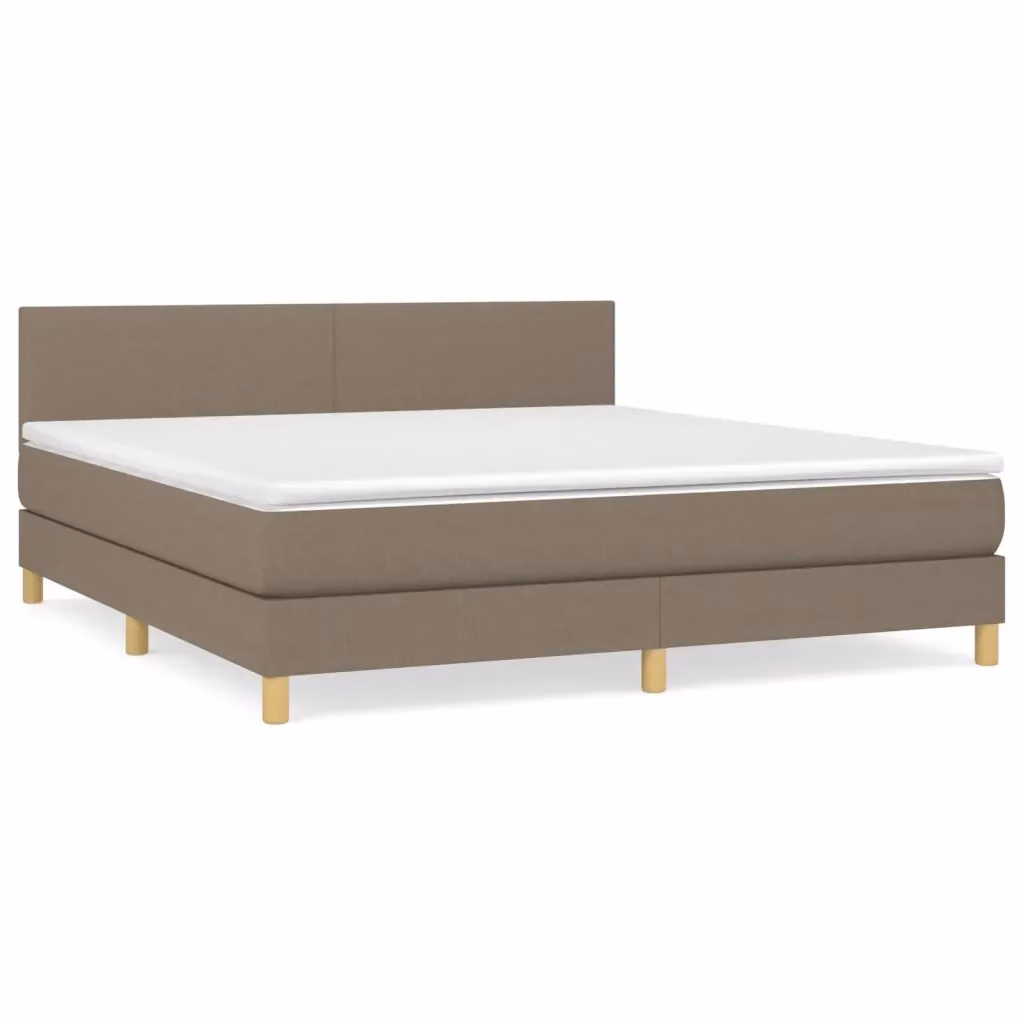 Letto Ibrido con Giroletto a Molle e Materasso vidaXL in Tessuto, Colore Tortora/Beige/Marrone, L/P: 180 x 200 cm – 2