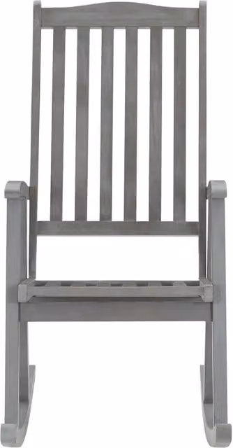 Sedia a dondolo in legno di acacia grigio vidaXL – 1