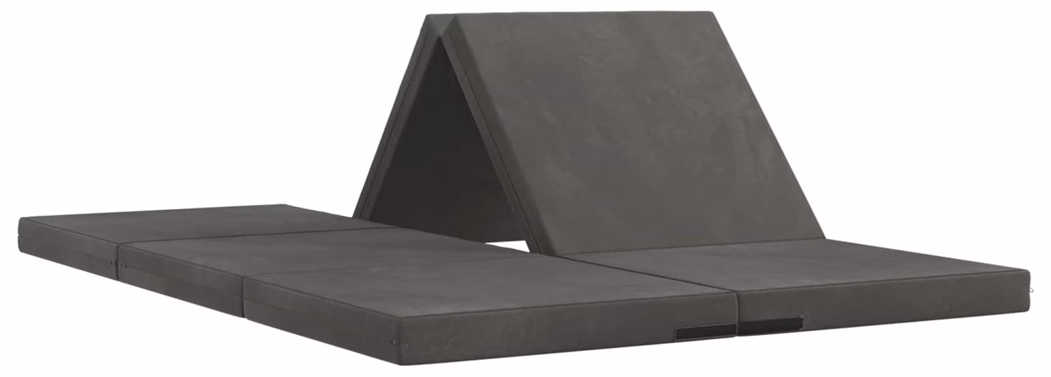 Divano Letto Pieghevole 140 x 67 x 45 cm Grigio Scuro