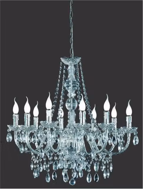 Lampadario Classico 10 Luci Lüster Cromo Pendenti Decorativi Trio Lighting