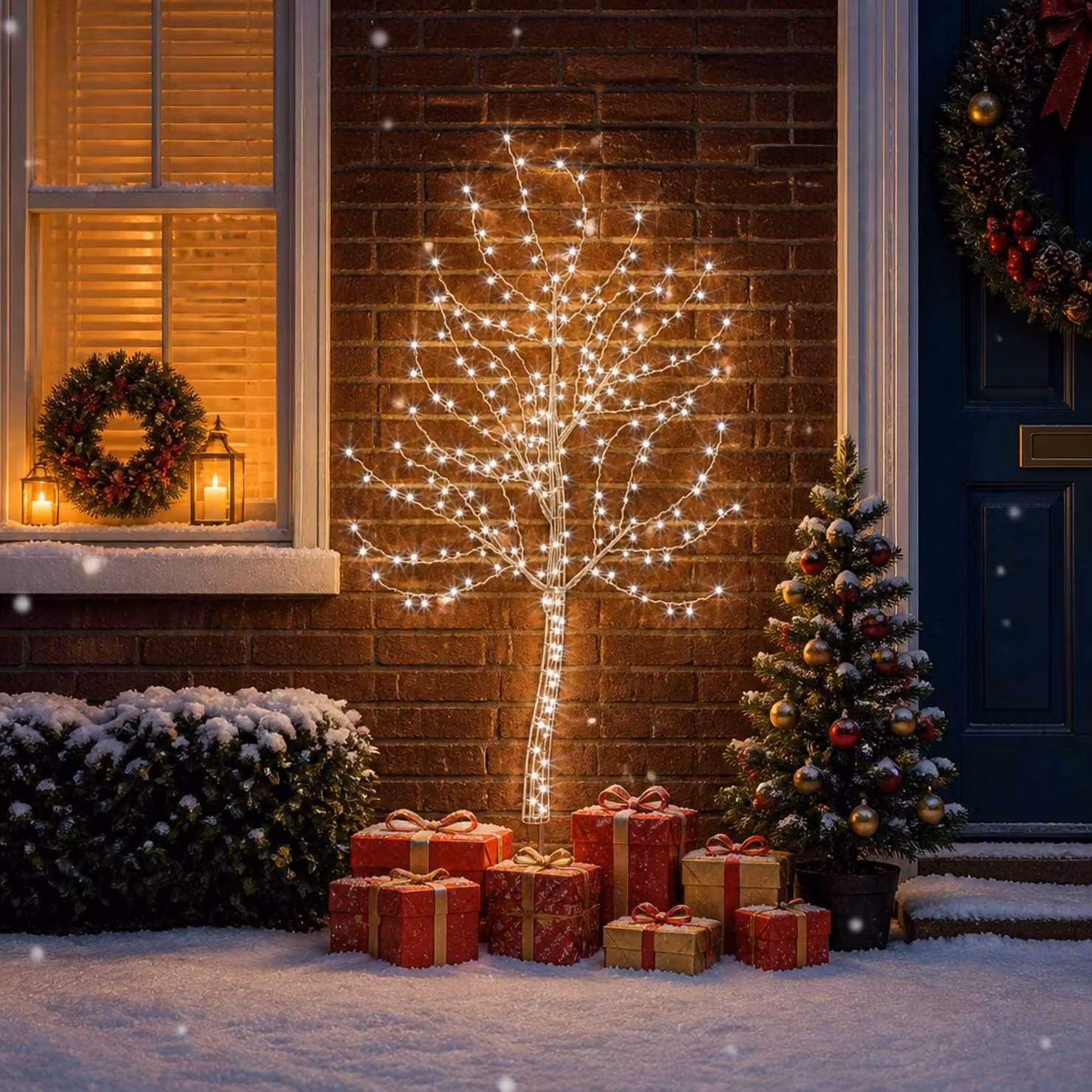 vidaXL Albero di Natale da parete a LED 150 cm 140 LED Bianco freddo