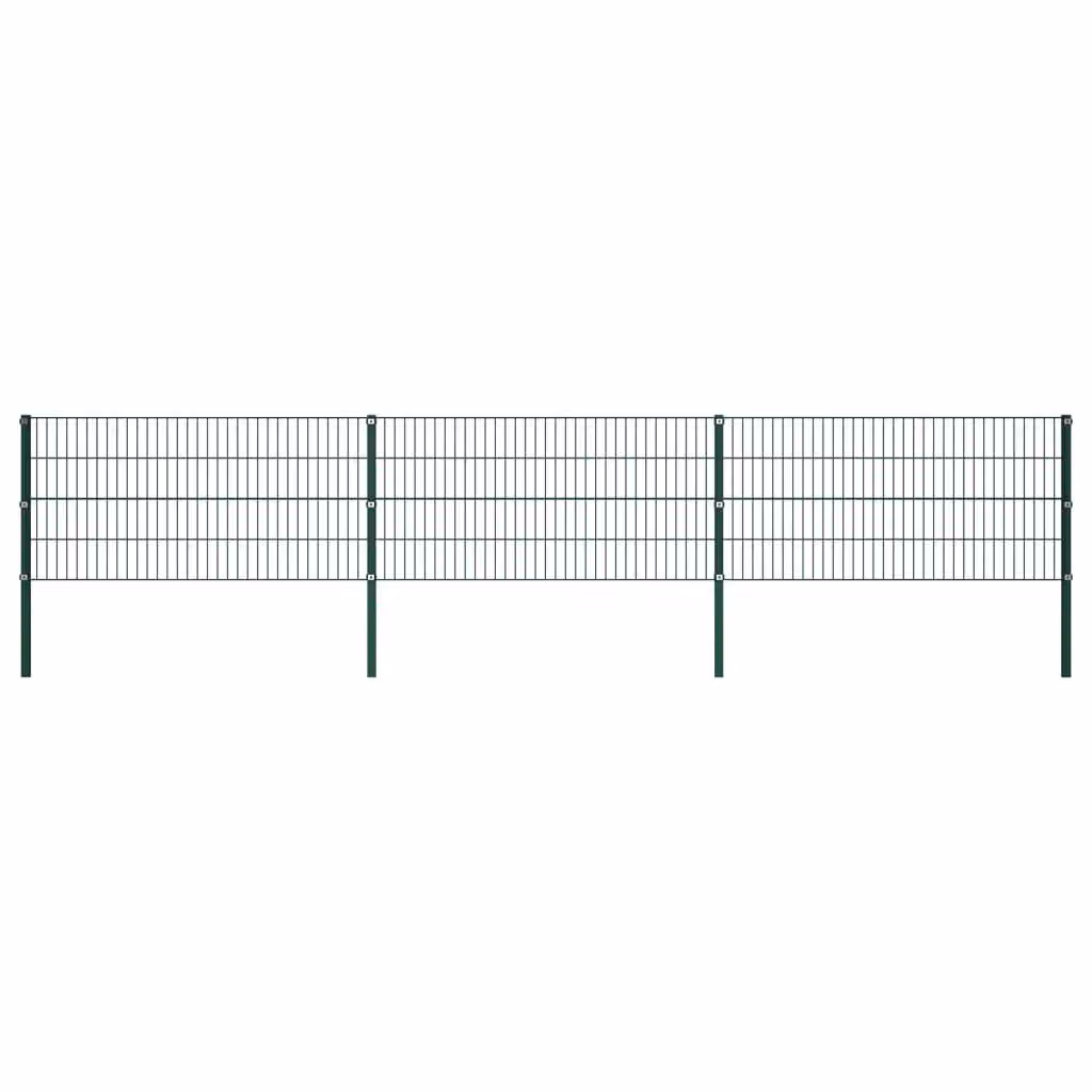 Maison Exclusive - Elemento di recinzione con palo in ferro 522 x 80 cm verde