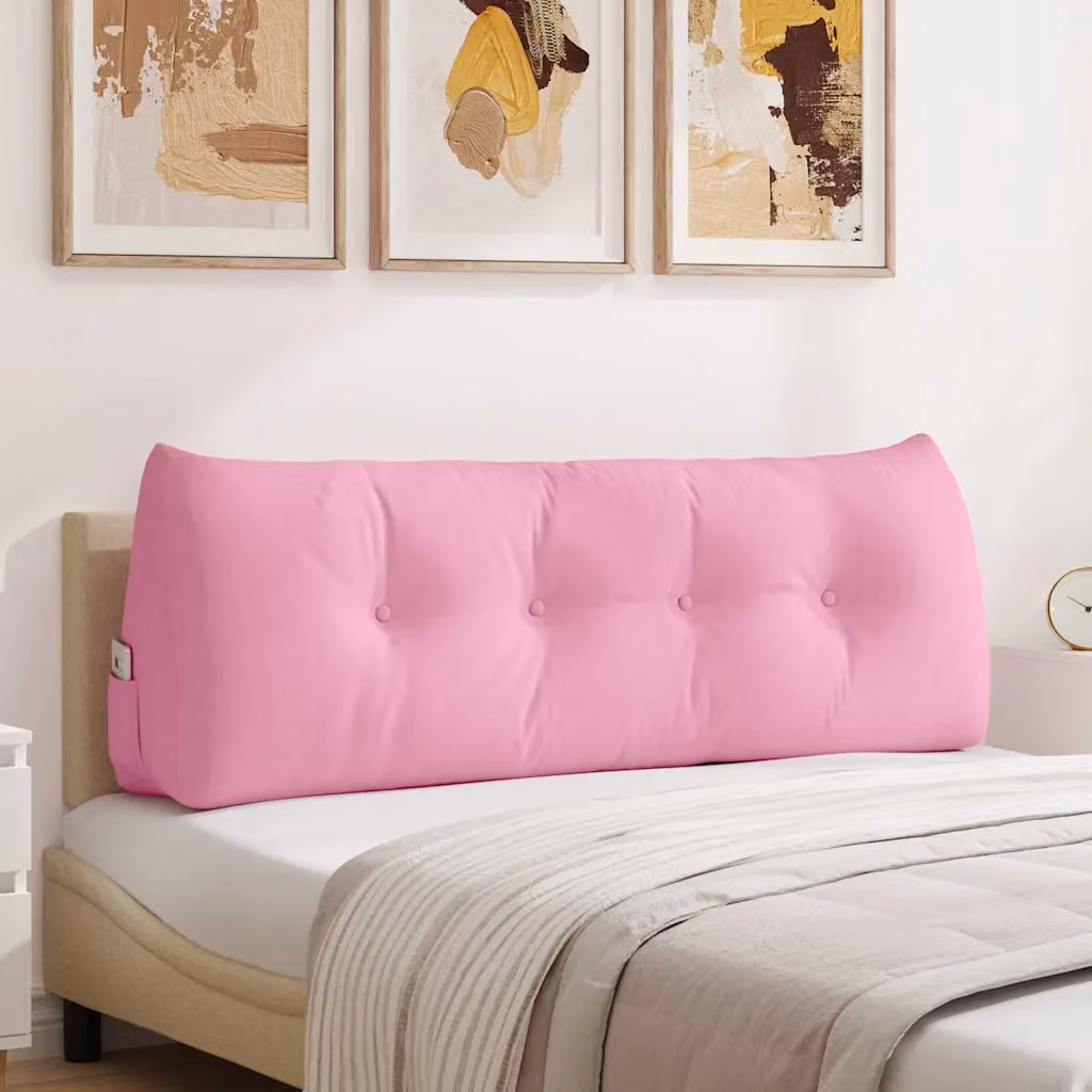 Cuscino per schiena ergonomico vidaXL rosa con rivestimento rimovibile L 140 x P 24 x H 50 cm