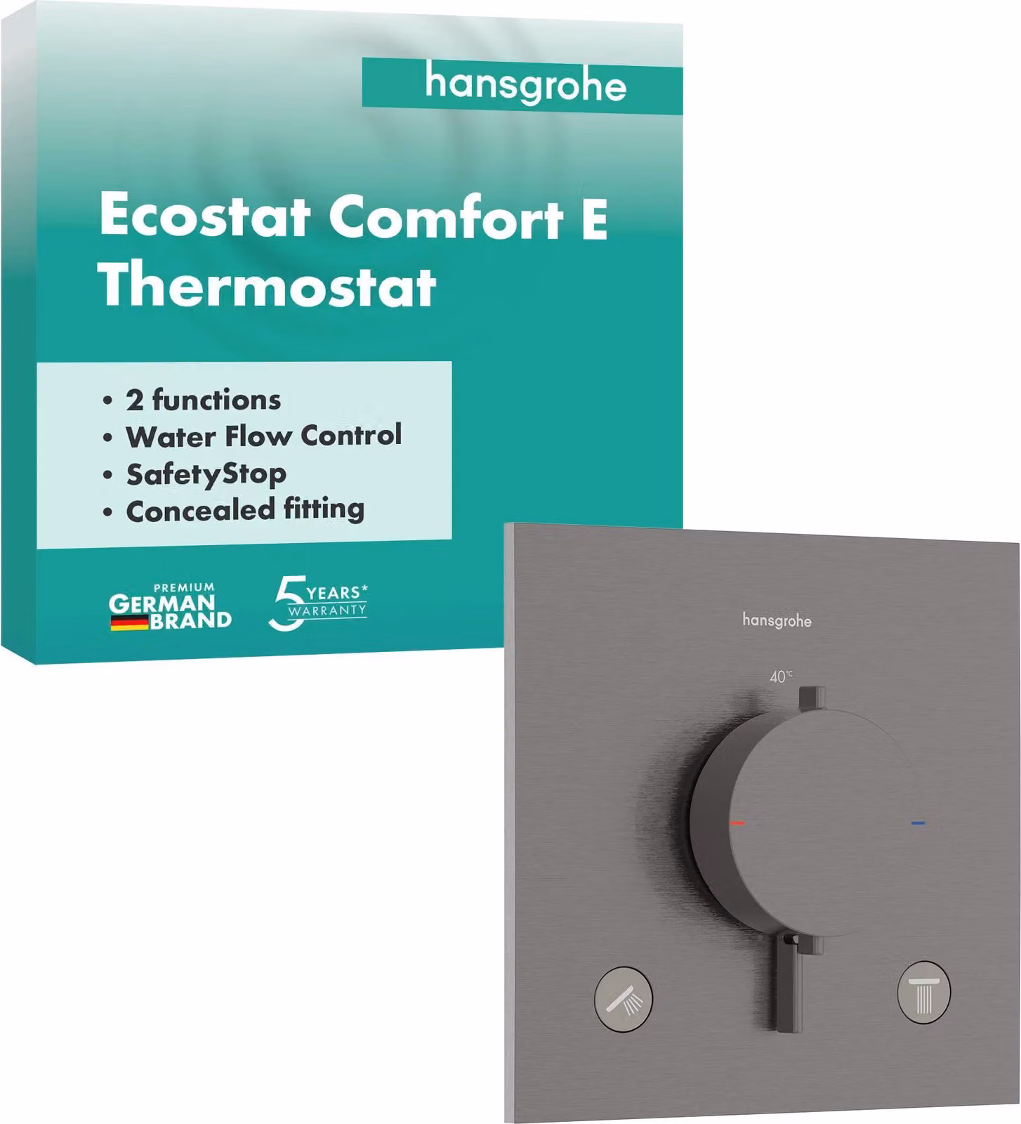 hansgrohe Set finito termostato da incasso Ecostat Comfort E 2 utenze BBC, 1 pz.