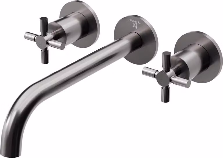 Steinberg Série 250 robinetterie de lavabo, set complet, 3 trous, incl. corps dencastrement, saillie 195mm, 2501902BGM, 2501902BGM