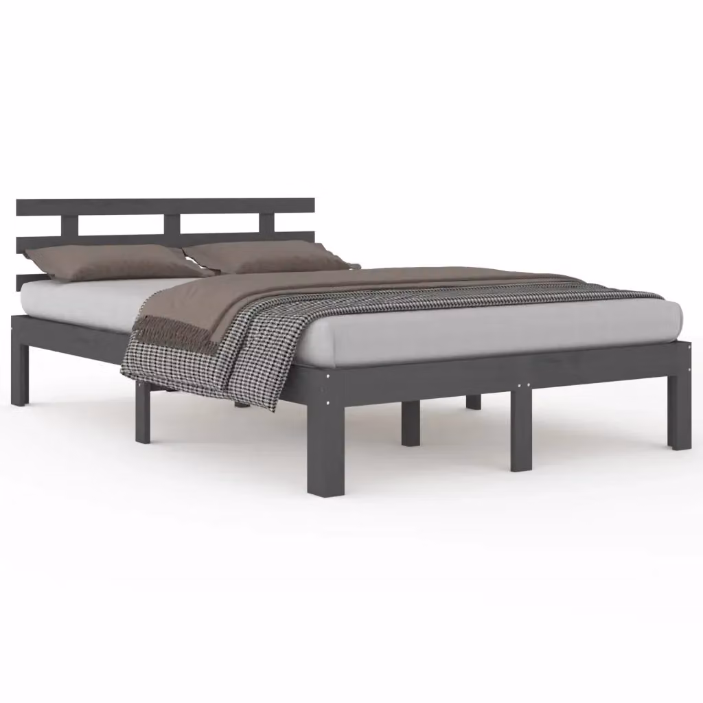 vidaXL Giroletto in Legno Massello di Pino Grigio 200x200 cm – 2