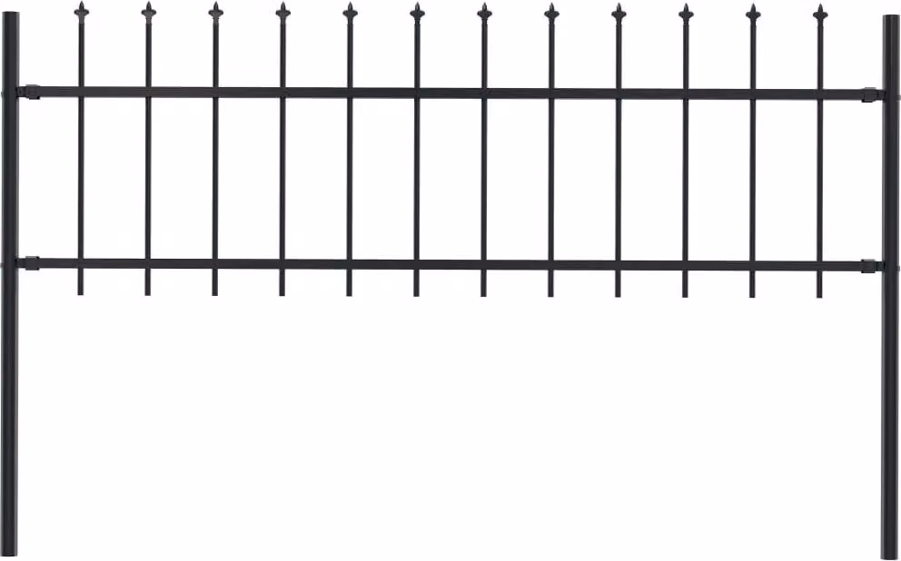 Recinzione da Giardino Woerden con Punta a Lancia in Acciaio 181x60 cm Nero