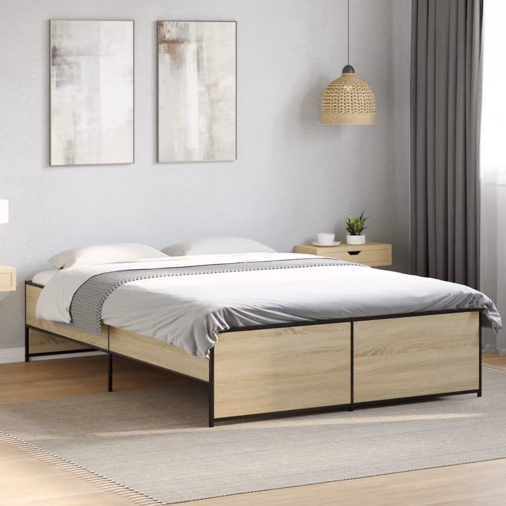 Giroletto vidaXL in Rovere Sonoma e Metallo, L/P: 120 x 200 cm – 1