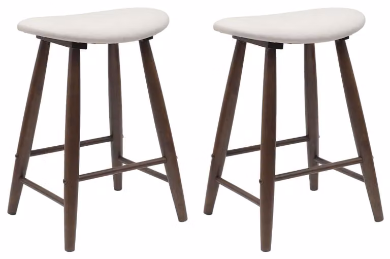 Set di 2 sedie da pranzo in legno massello di colore marrone chiaro