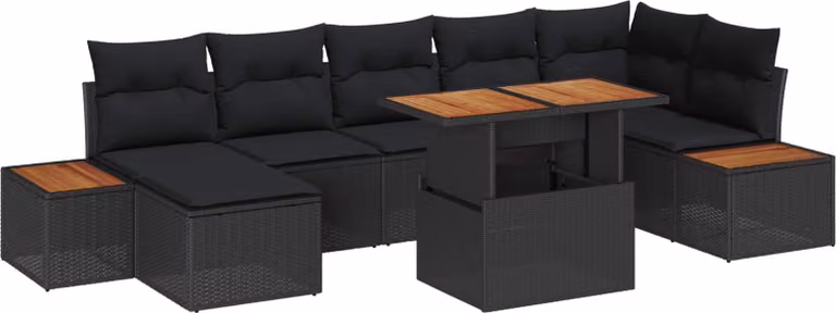 Maison Exclusive - Set da giardino composto da 8 pezzi, colore nero