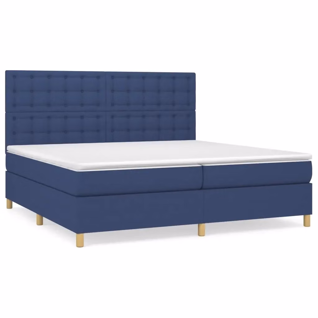 Letto Ibrido con Giroletto a Molle e Materasso vidaXL, Blu e Bianco, L/P/H: 200 x 200 x 128 cm – 2