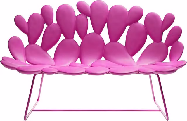Sofà Qeeboo Filicudi rosa con rivestimento in tessuto impermeabile per esterno