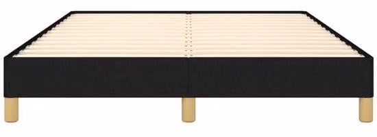 Letto matrimoniale imbottito - 160x200 cm - Nero - Con rete a doghe - Arredamento moderno per la camera da letto