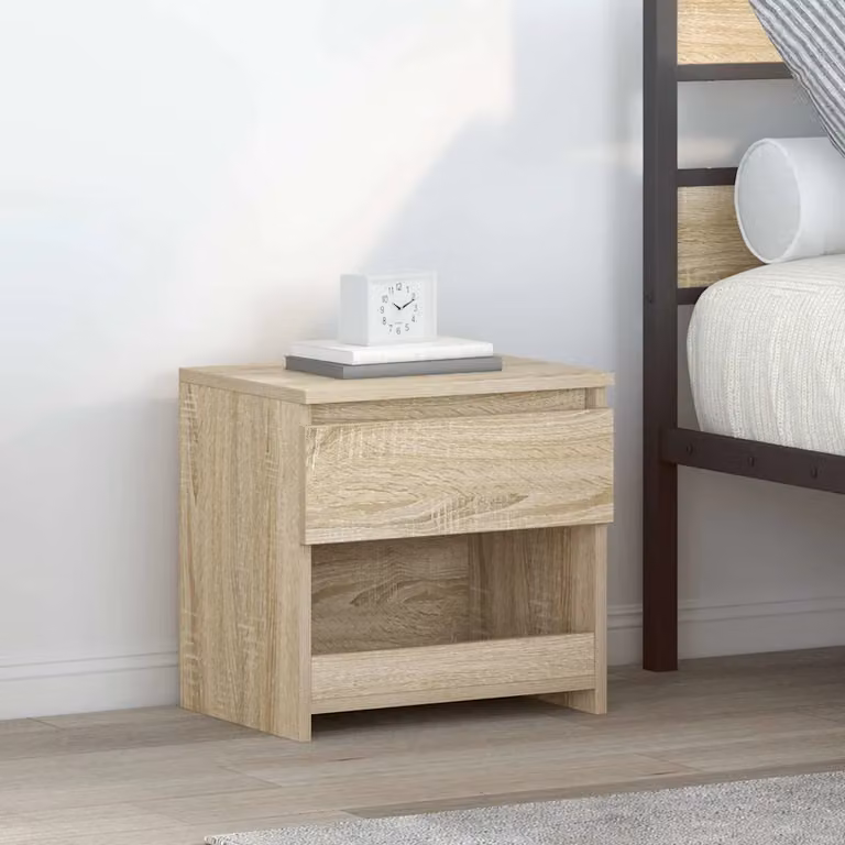 Comodino vidaXL in Rovere Sonoma e Legno Multistrato, L 40 cm x P 30 cm x H 39 cm