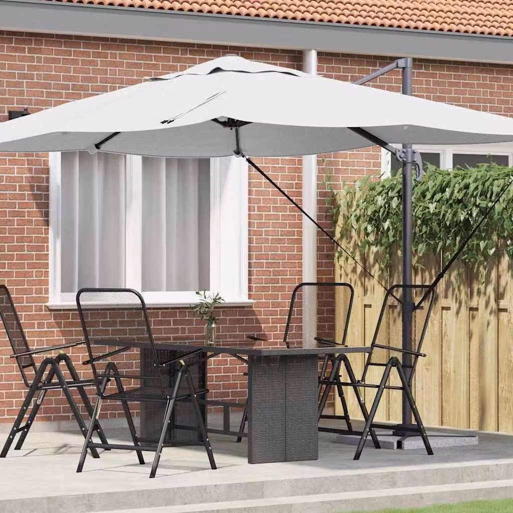 Maison Exclusive - Ombrellone, dimensioni 351 x 250 x 260 cm, realizzato in poliestere e alluminio, colore sabbia