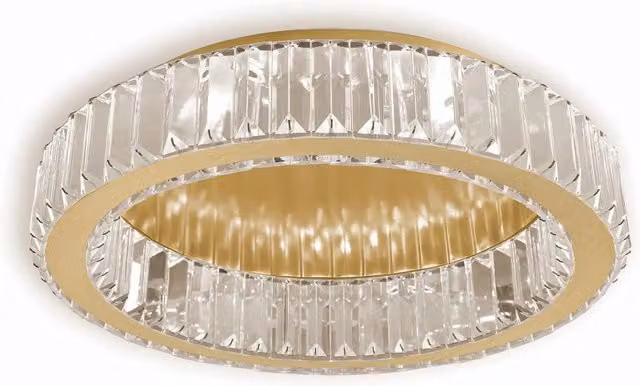 Lampada da tavolo Toolight App1722-c in vetro e cristallo, colore oro/ottone, diametro 50 cm