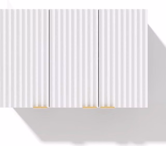 Armadio Pensile da Cucina con 3 Ante in MDF, 90x29x60 cm, per Soggiorno, Bagno e Lavanderia