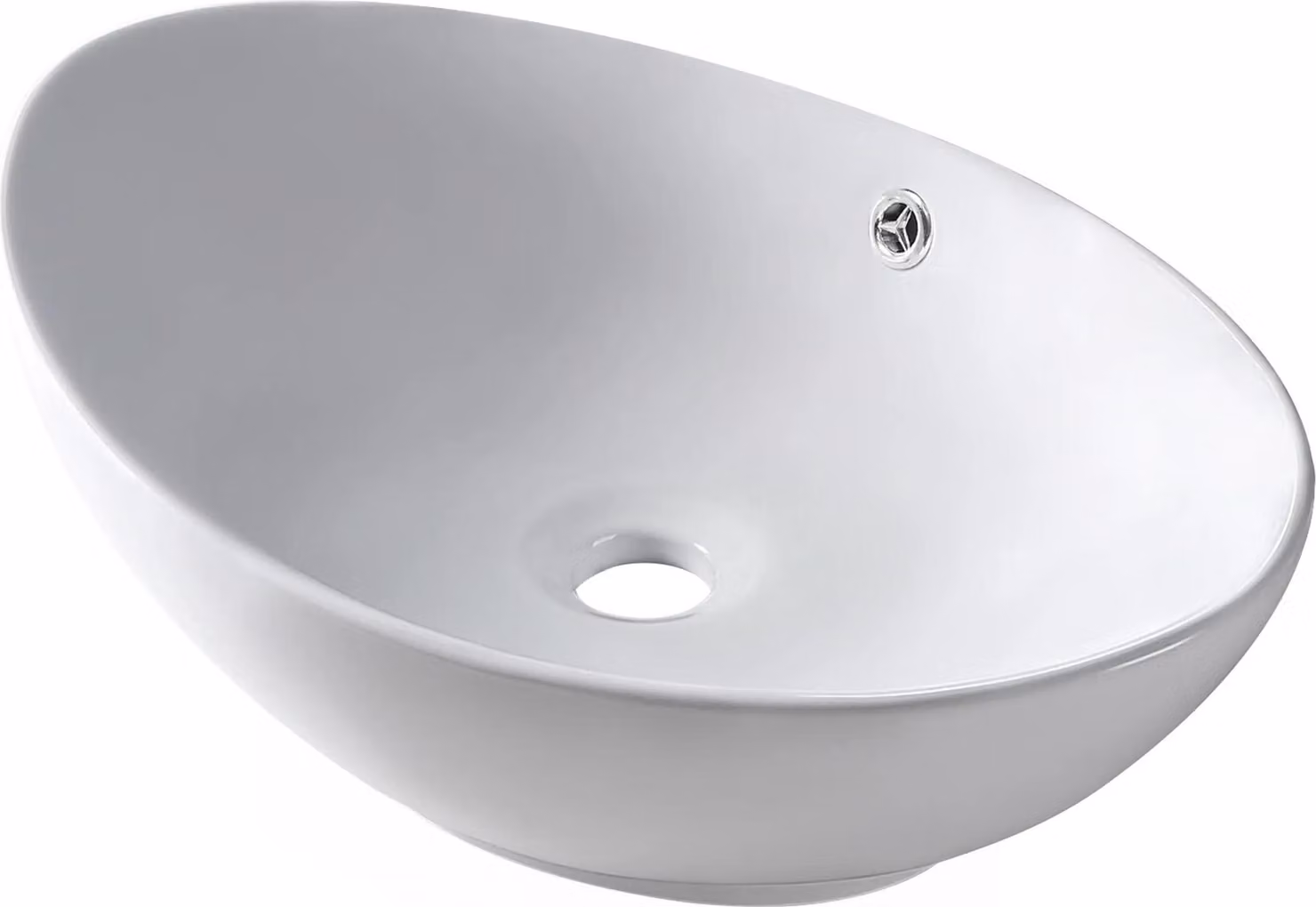 BALNEO - Lavabo da appoggio, modello ZERRA, 59 x 39 cm, in Vetroceramica