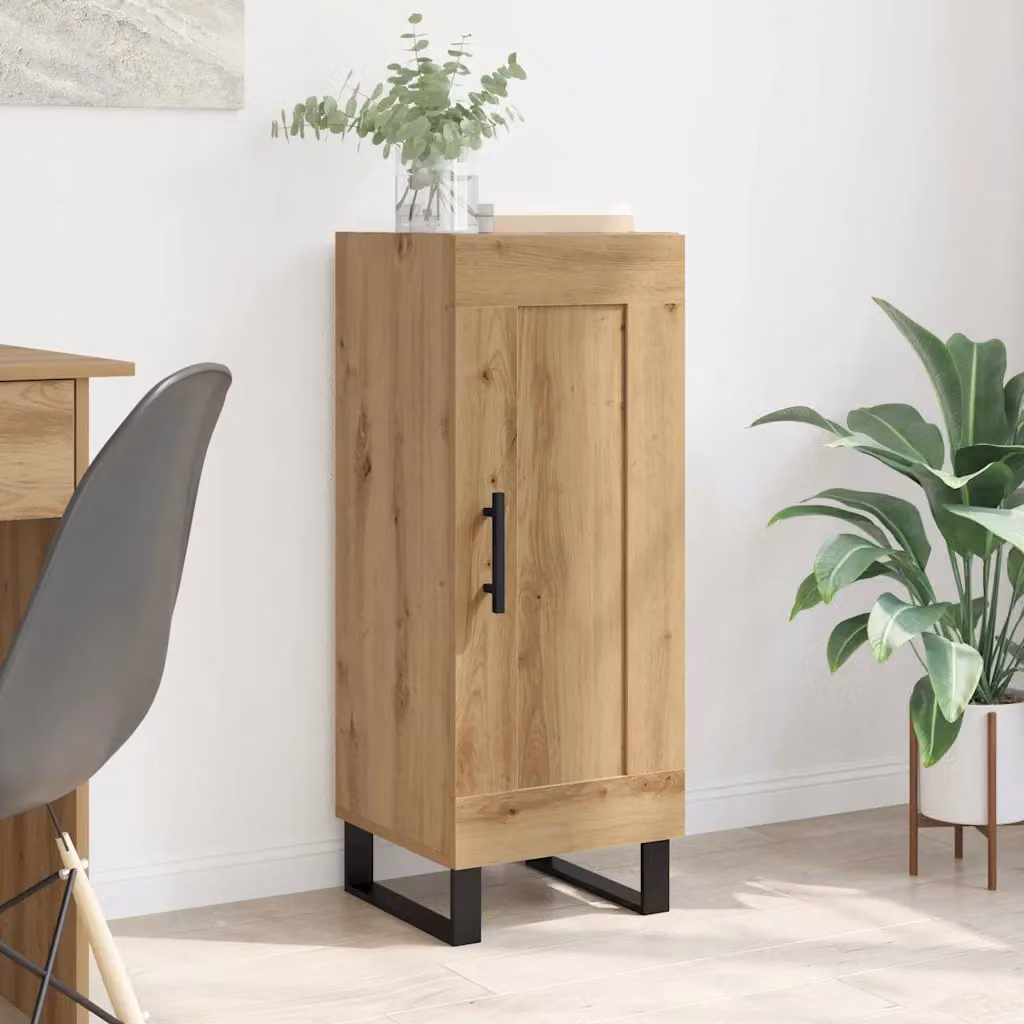 Credenza moderna vidaXL in legno e metallo color marrone L/P/H: 34,5 x 34 x 90 cm