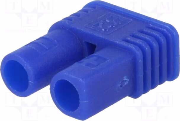 1 connettore saldato, tipo EC2-F, per alimentazione CC, con 2 pin femmina, compatibile con connettori EC2