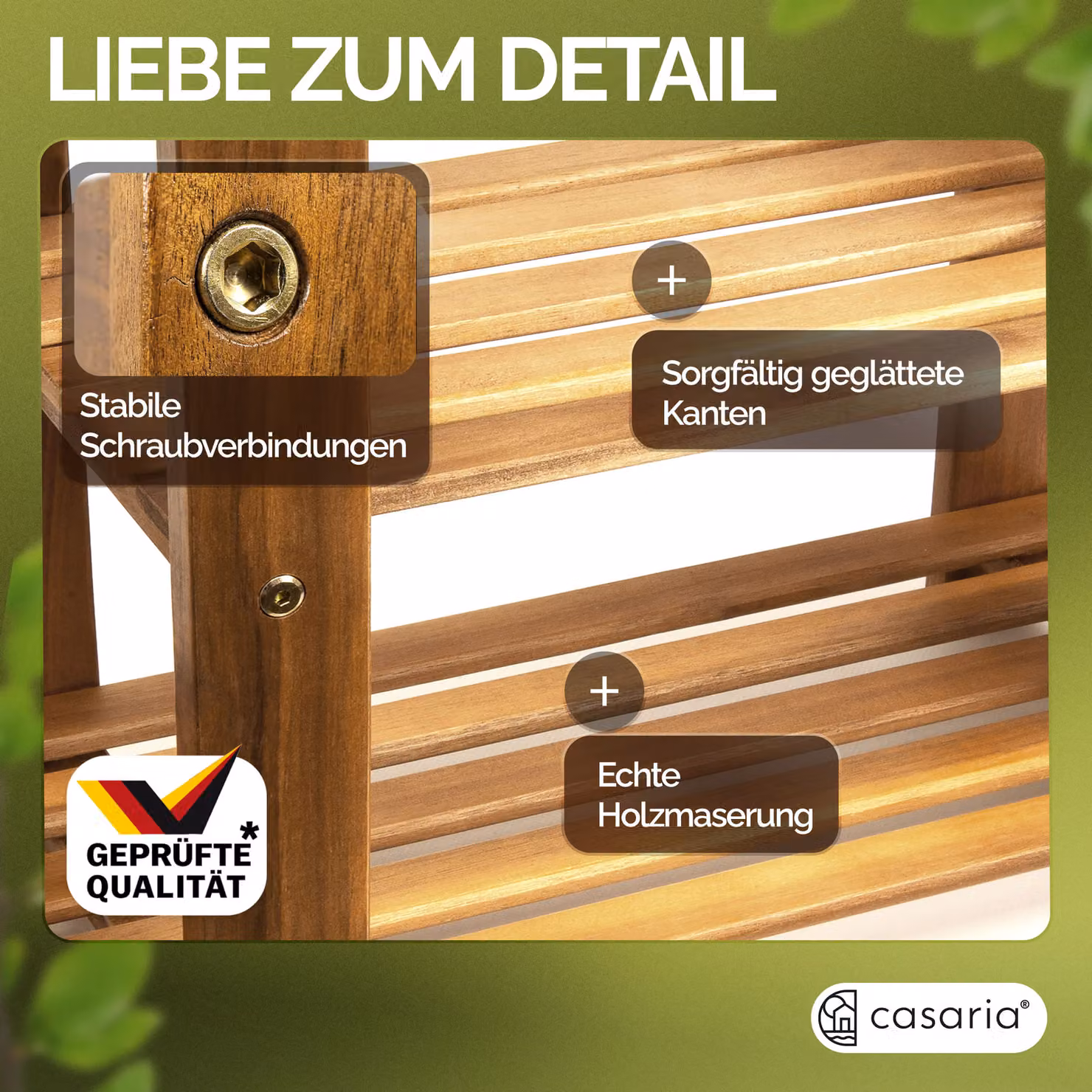 Panchina porta scarpe 2in1 Casaria in legno di acacia marrone L: 87 cm, P: 45 cm, H: 30 cm – 3