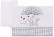 Set di lenzuola con angoli per culla e carrozzina Italbaby 3 pezzi Grigio e Bianco con motivo stelle