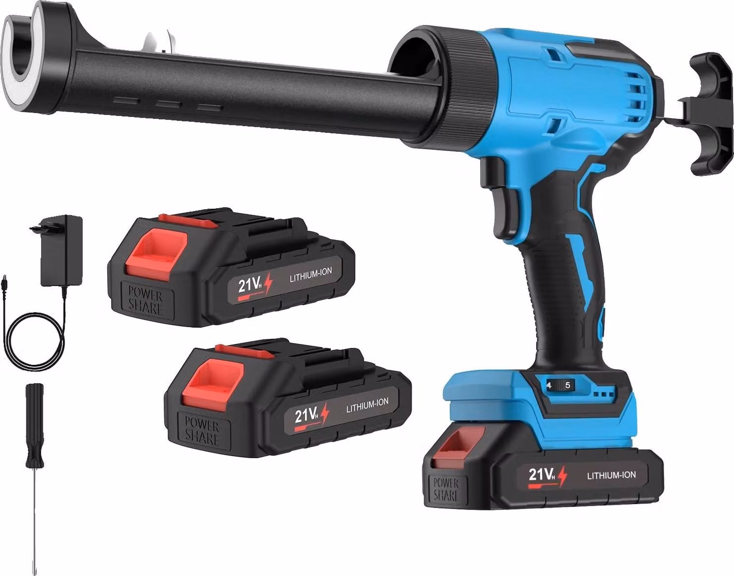 Pistola saldatrice elettrica, controllo a 6 velocità, illuminazione a LED, 2 batterie