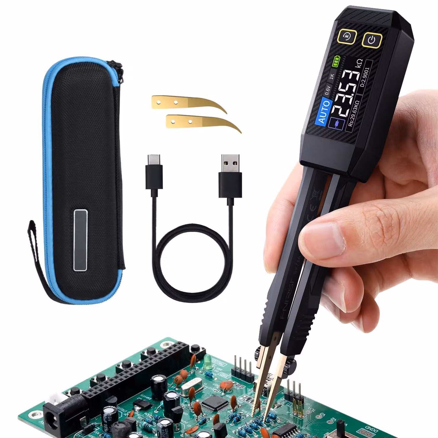 Pinzette LCR, 10 kHz/metro, misuratore di ESR, mini-multimetro, mini-multimetro per componenti SMD, tester per diodi e condensatori, multimetro per componenti elettronici, tester per diodi
