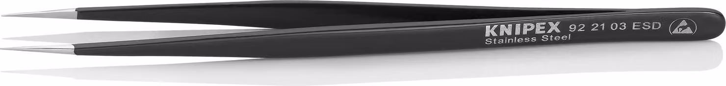 Knipex 92 21 03 ESD ESD Pinzette 1 Stück Spitz, fein, extra dünn 140 mm (92 21 03 ESD)