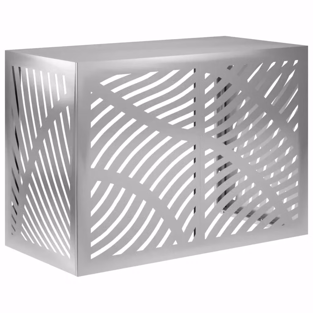 Copertura per condizionatore d'aria vidaXL in acciaio galvanizzato Argento L/P/H: 100 x 50 x 70 cm – 2