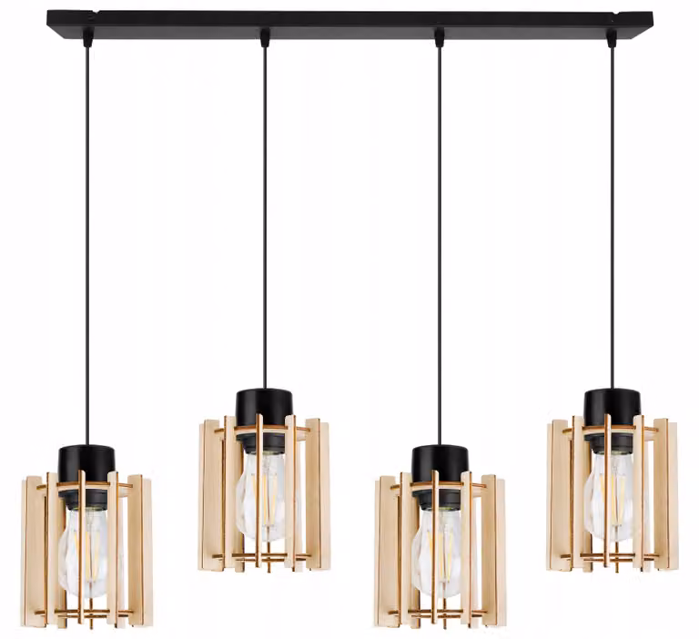Lampada a sospensione, lampadario da soffitto, legno, paralume LED