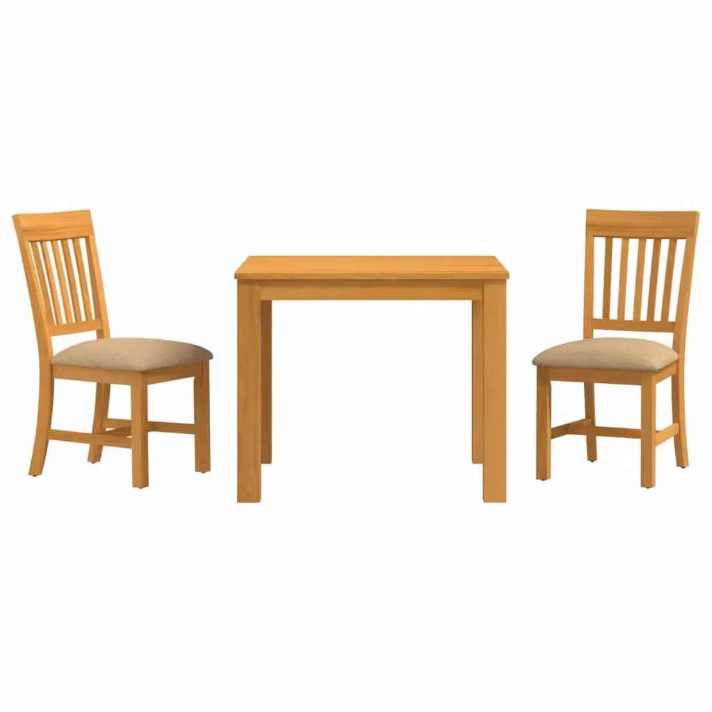 Set da pranzo moderno vidaXL in legno di quercia beige composto da tavolo rettangolare e 3 sedie – 2
